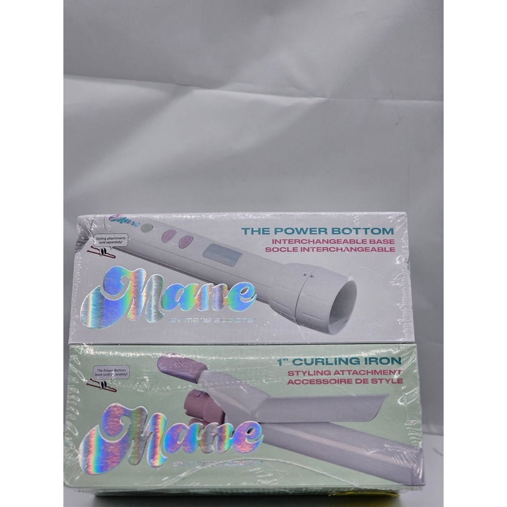 Mane Power Bottom Base + 1" Curling Iron Attachment NEW Sealed Hair Set - Picture 4 of 6